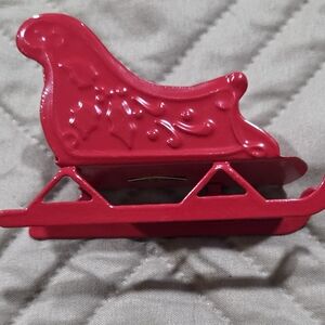 Vintage Sears Red Metal Miniature Dollhouse Christmas Ornament